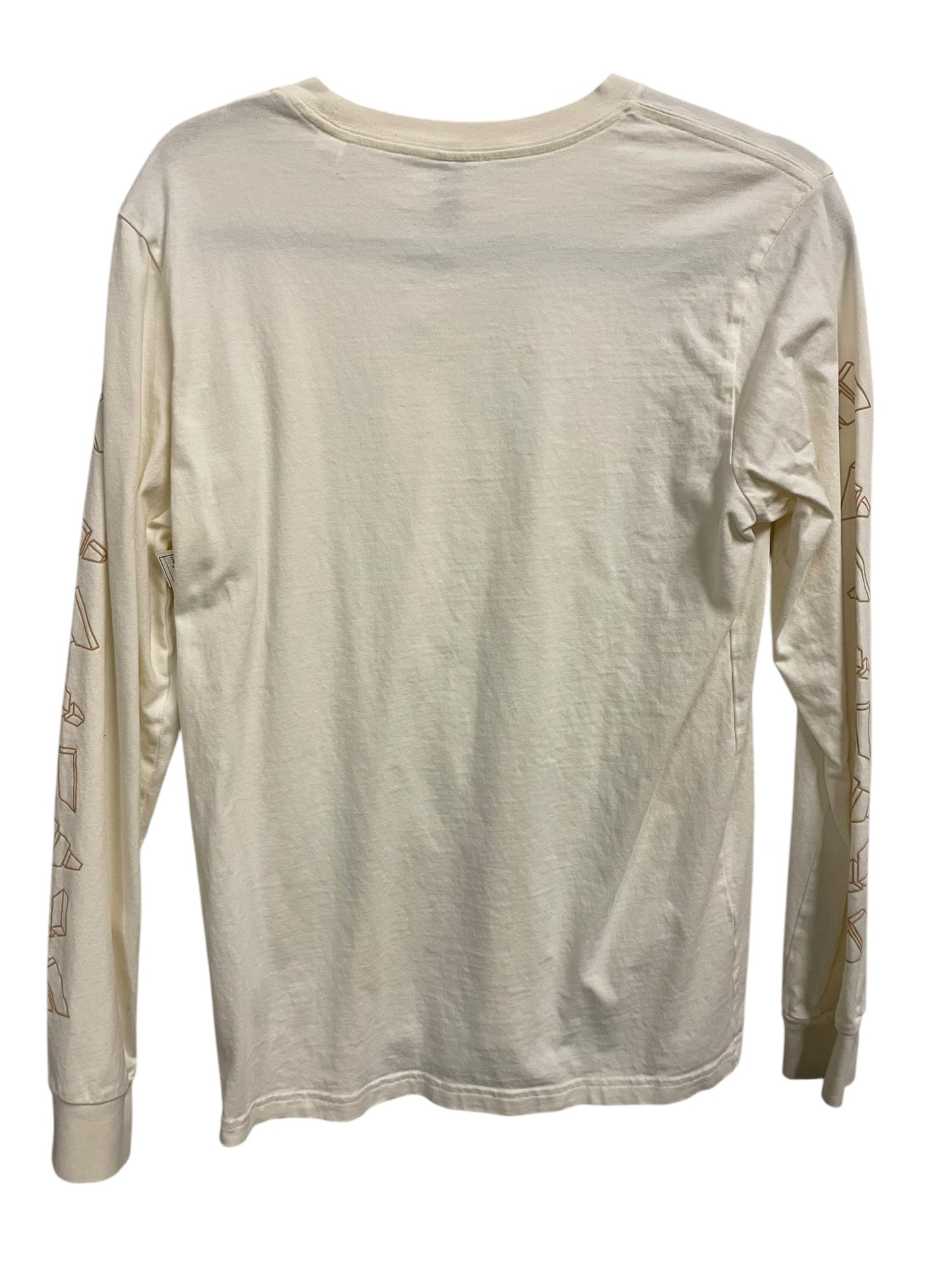 Athletic Top Long Sleeve Crewneck By Adidas In Beige, Size: S