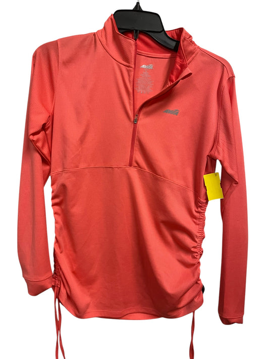 Athletic Top Long Sleeve Collar By Avia In Orange, Size: S