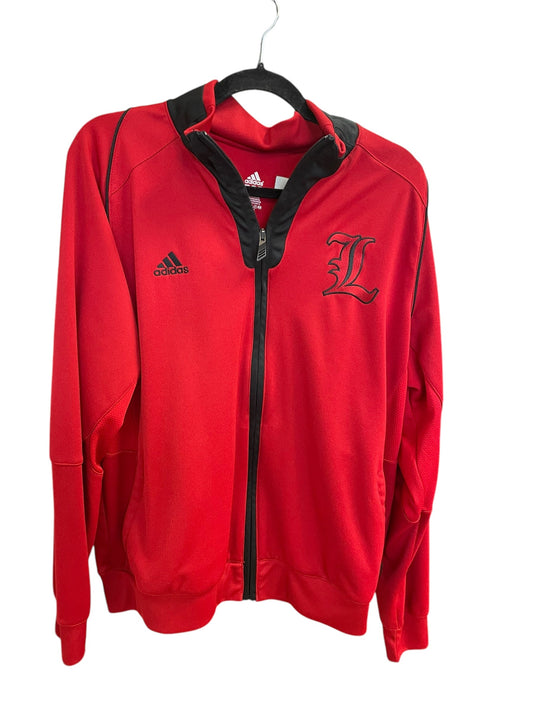 Athletic Jacket By Adidas In Red, Size: M