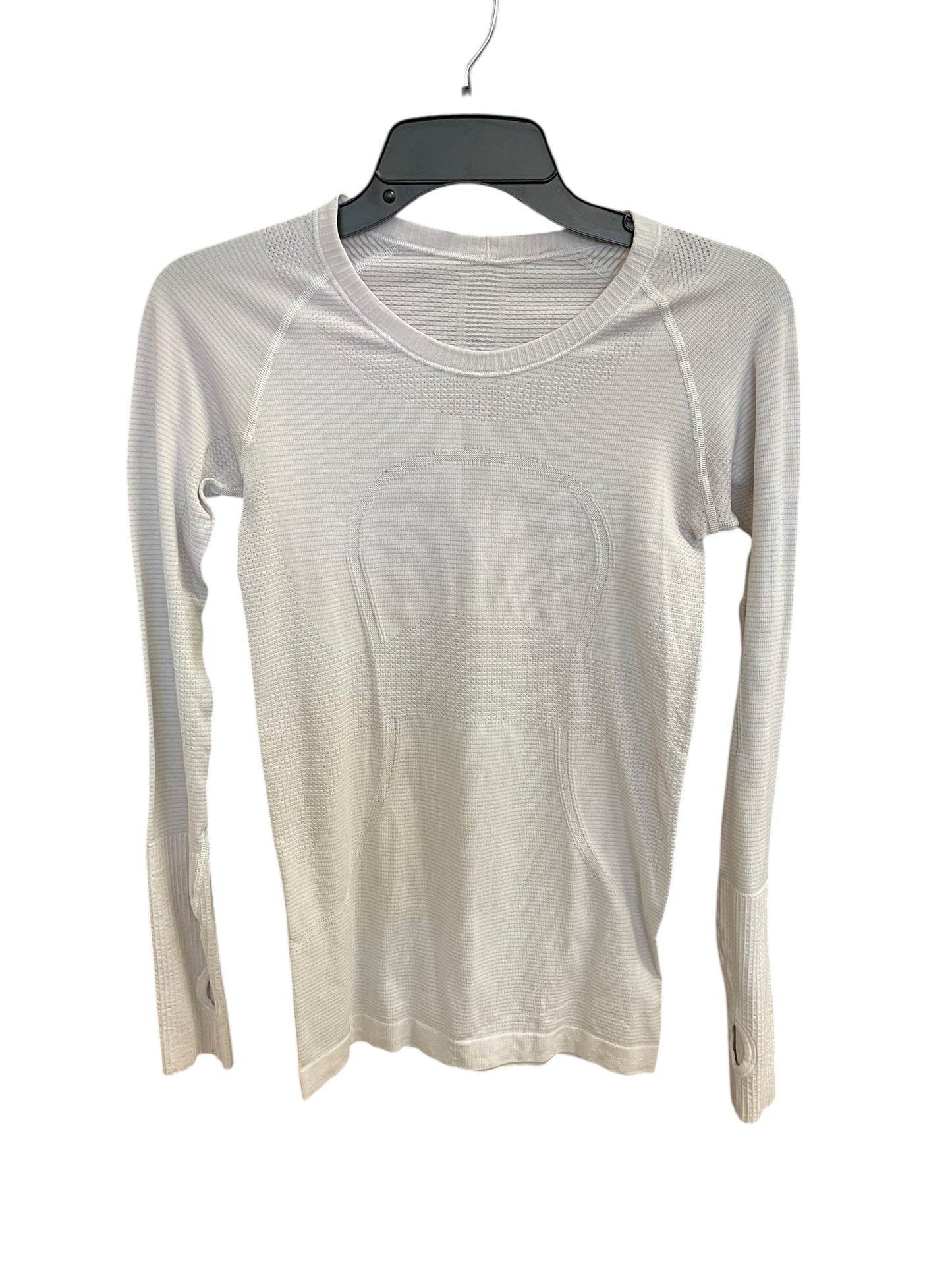 Athletic Top Long Sleeve Crewneck By Lululemon In White, Size: S