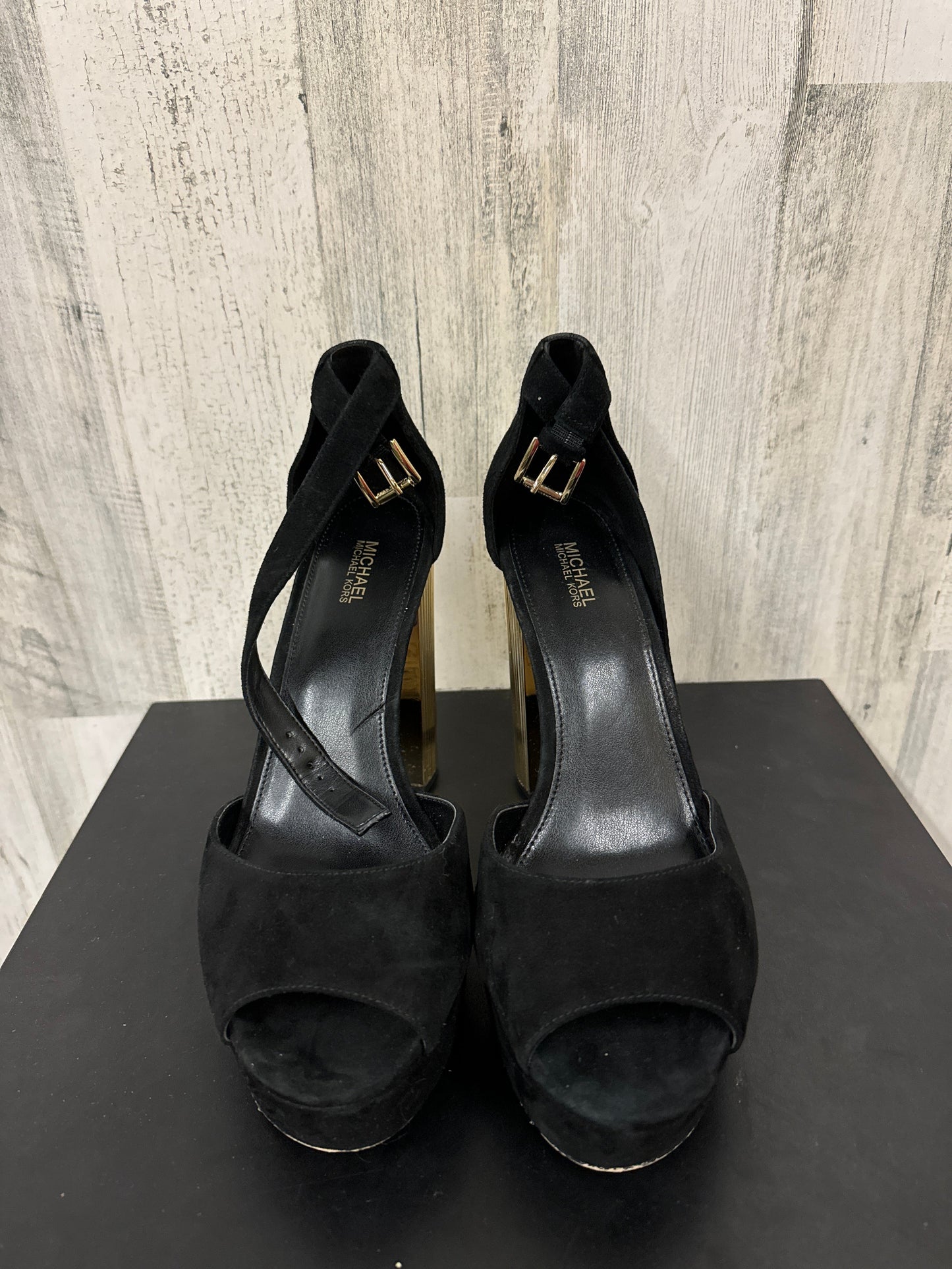 Black Shoes Heels Block Michael Kors, Size 10