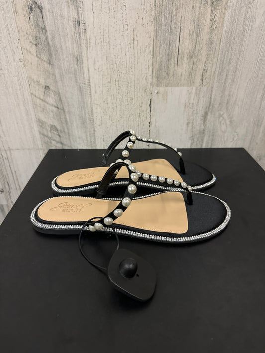 Black Sandals Flats Badgley Mischka, Size 7