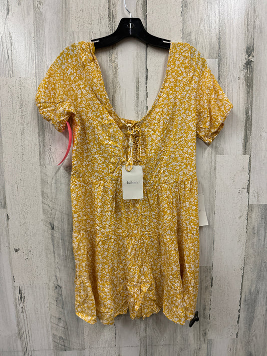 Yellow Dress Casual Short Bohme, Size S