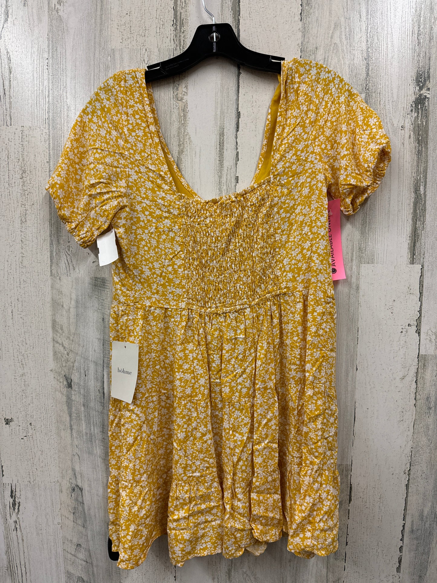 Yellow Dress Casual Short Bohme, Size S