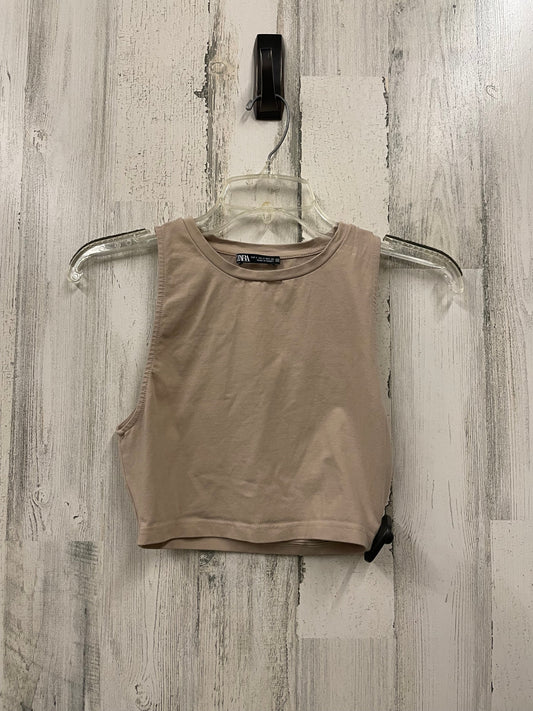 Top Sleeveless By Zara In Tan, Size: S