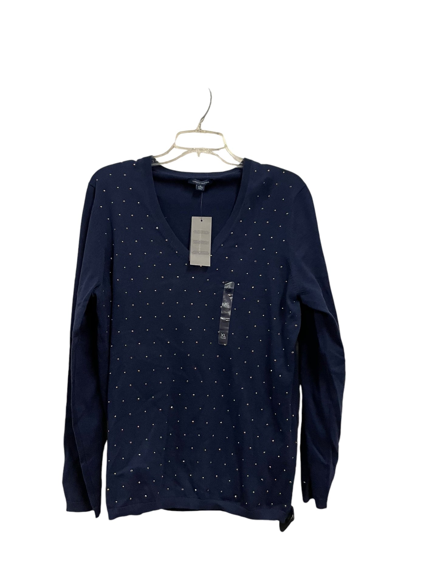 Top Long Sleeve By Tommy Hilfiger In Blue, Size: Xl