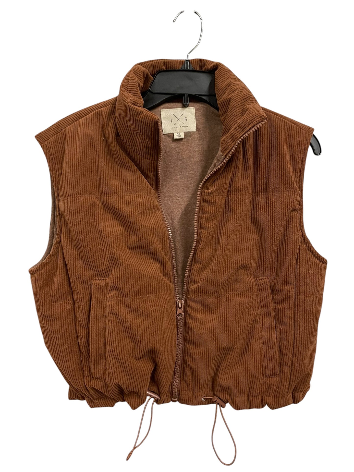 Vest Fleece By Thread And Supply In Brown, Size: Xs