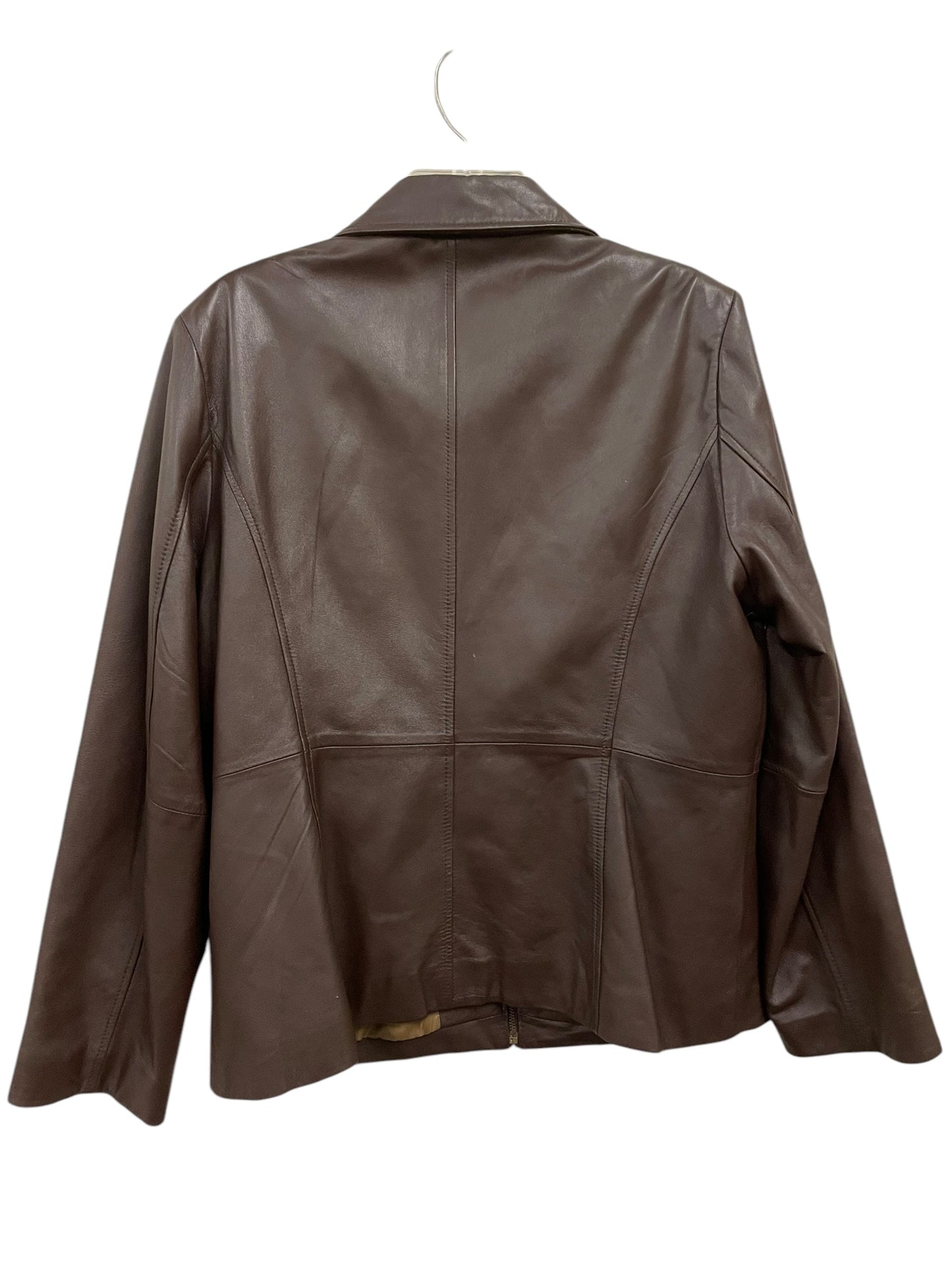 Jacket Moto Leather By Studio Works In Brown, Size: L