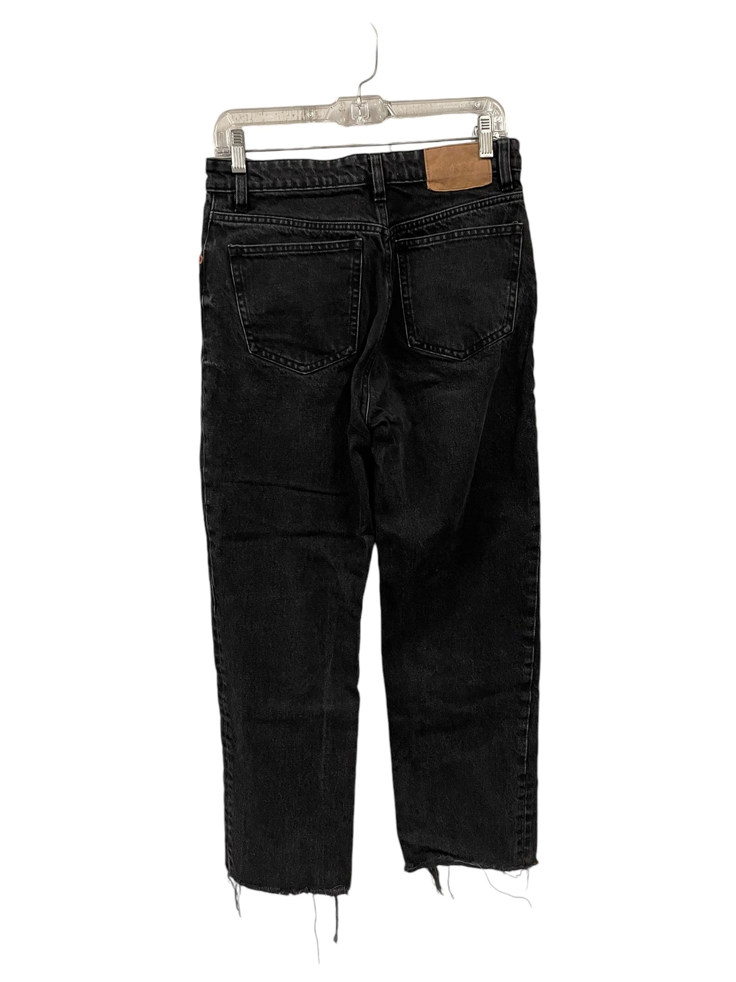 Jeans Straight By Zara In Black Denim, Size: 4