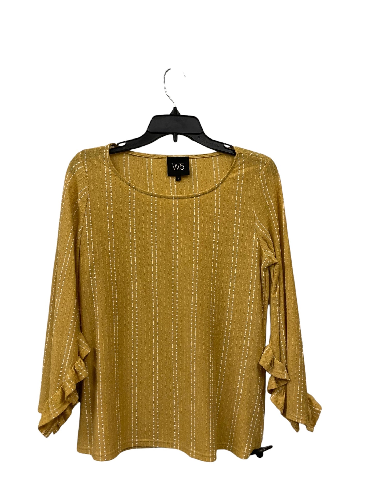 Top Long Sleeve By W5 In Yellow, Size: S