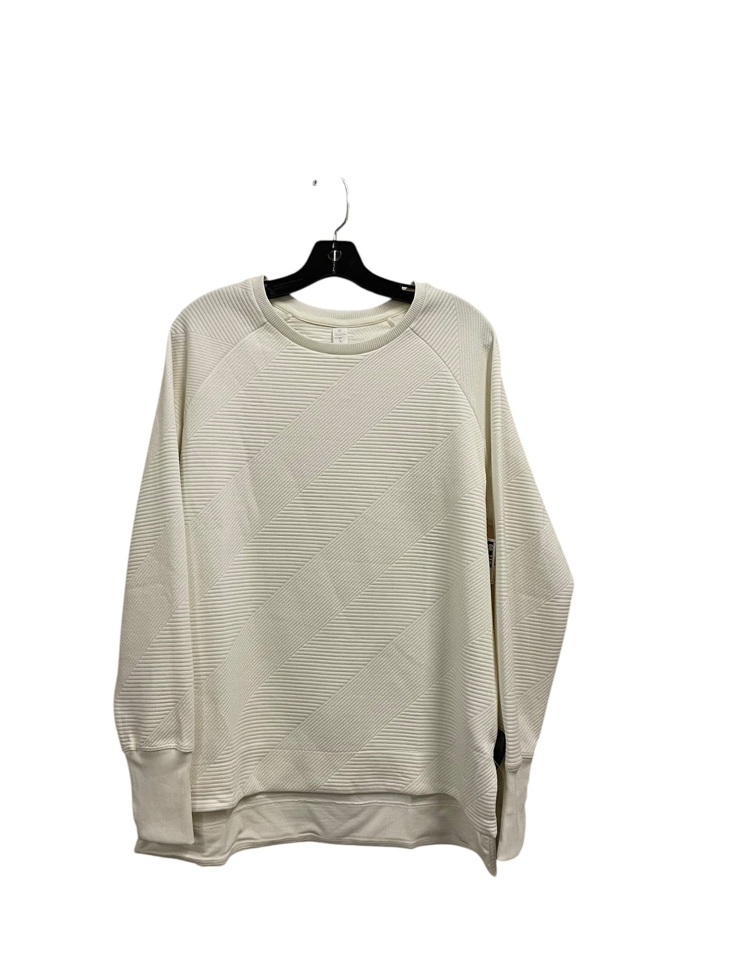 Athletic Top Long Sleeve Crewneck By Balance Collection In White, Size: L