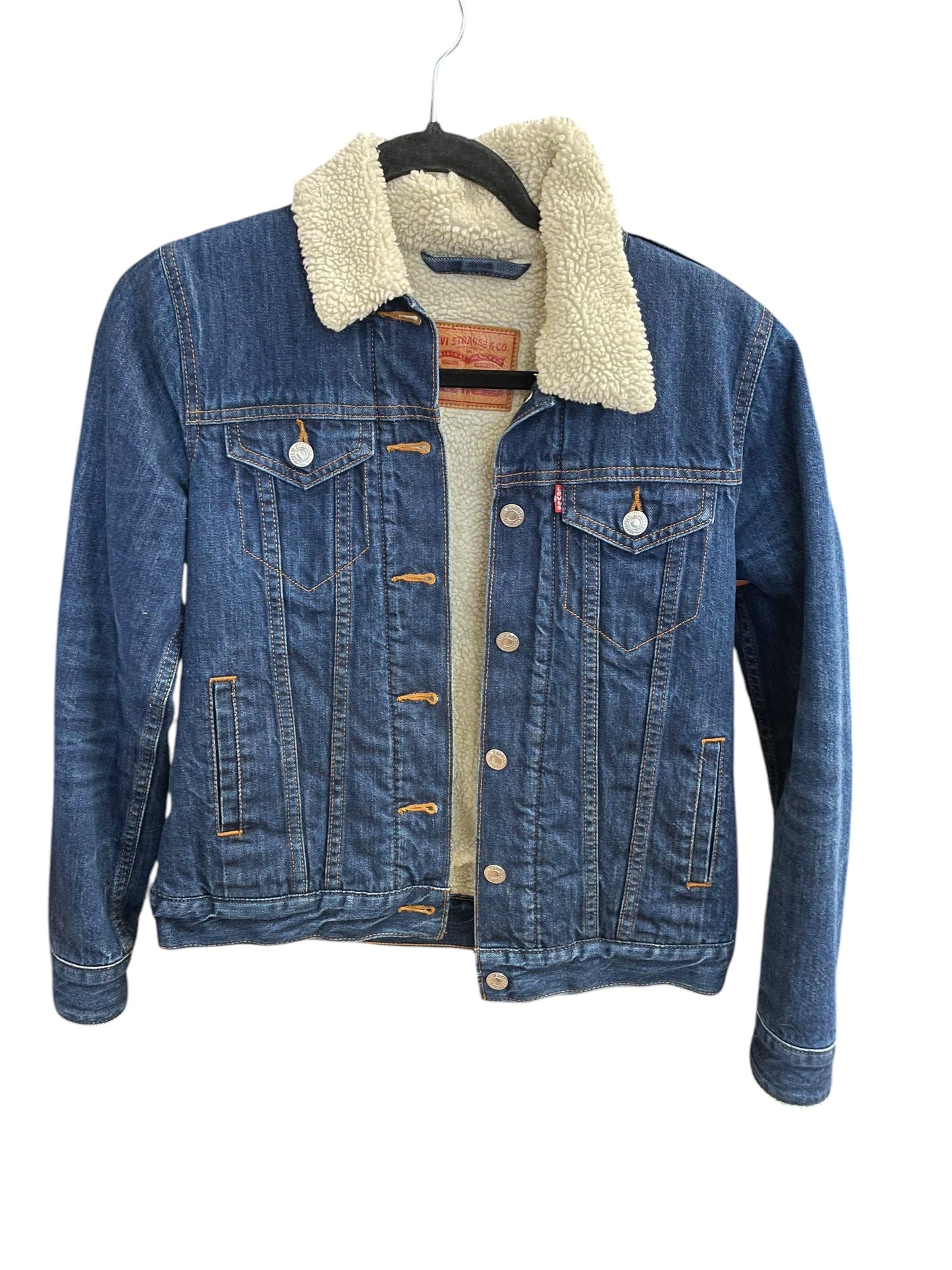 Jacket Denim By Levis In Blue Denim, Size: Xs