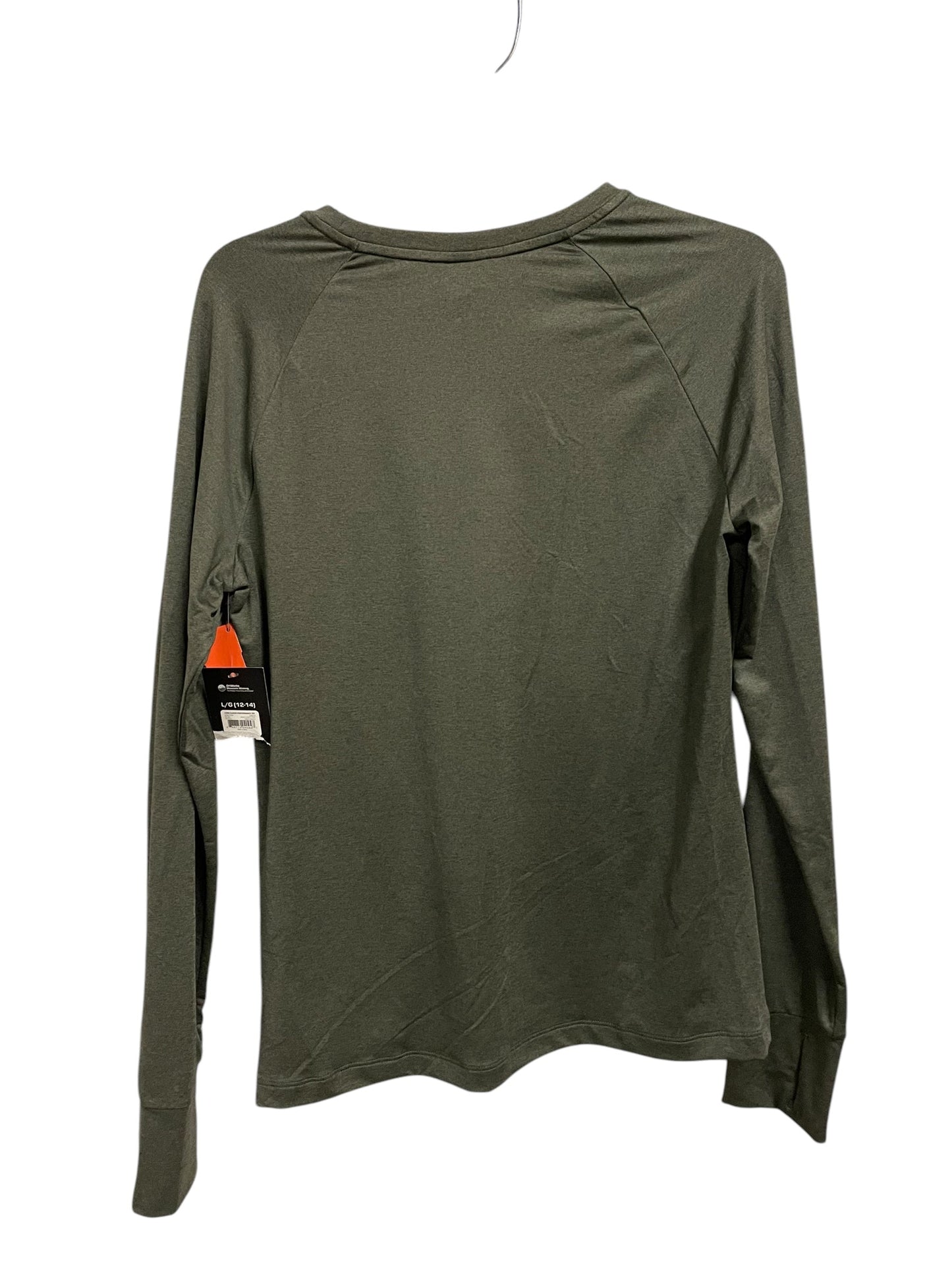 Athletic Top Long Sleeve Collar By Athletic Works In Green, Size: L