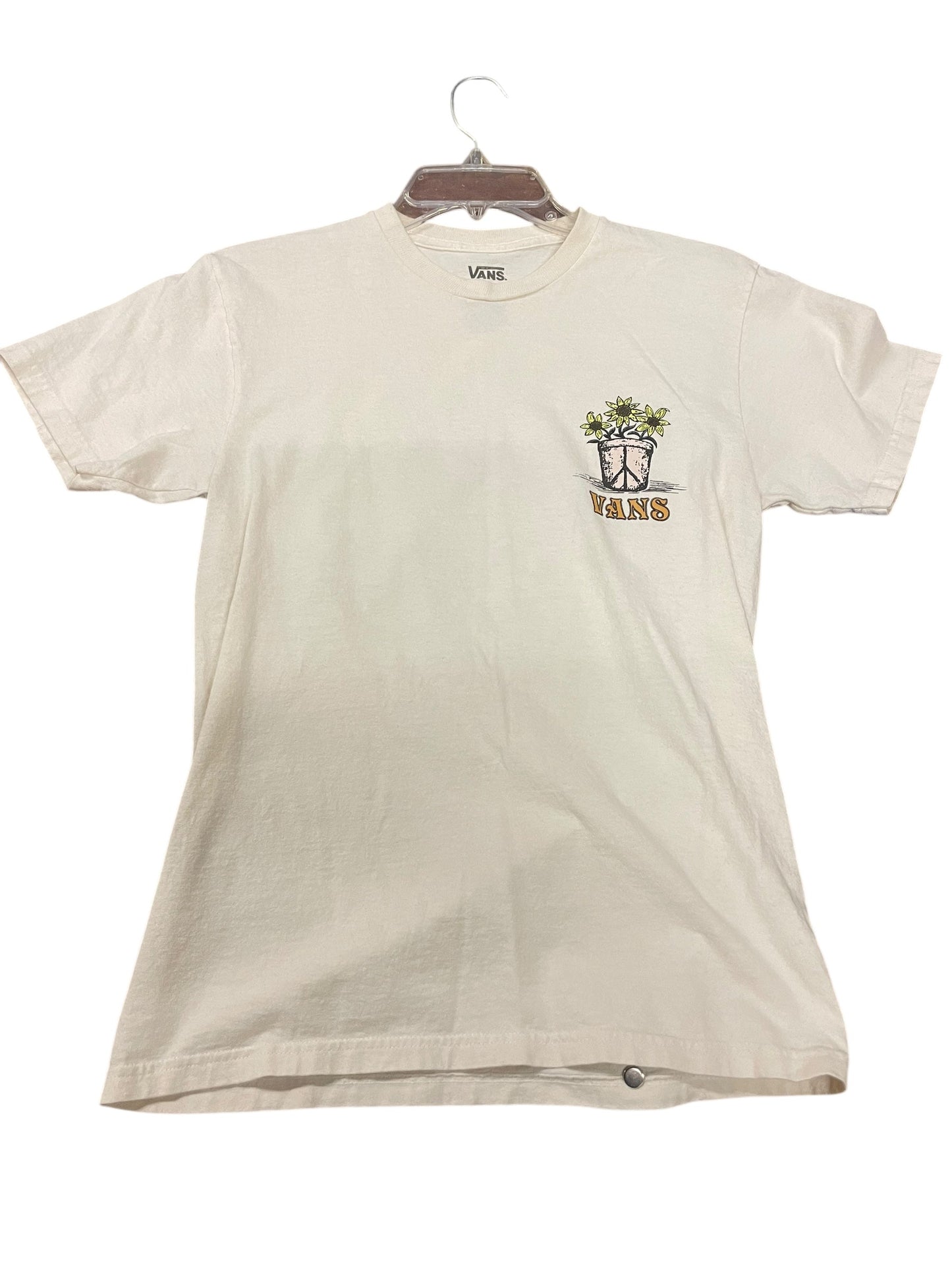 Top Short Sleeve By Vans In Beige, Size: S