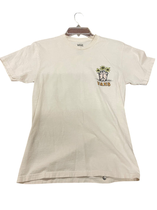 Top Short Sleeve By Vans In Beige, Size: S