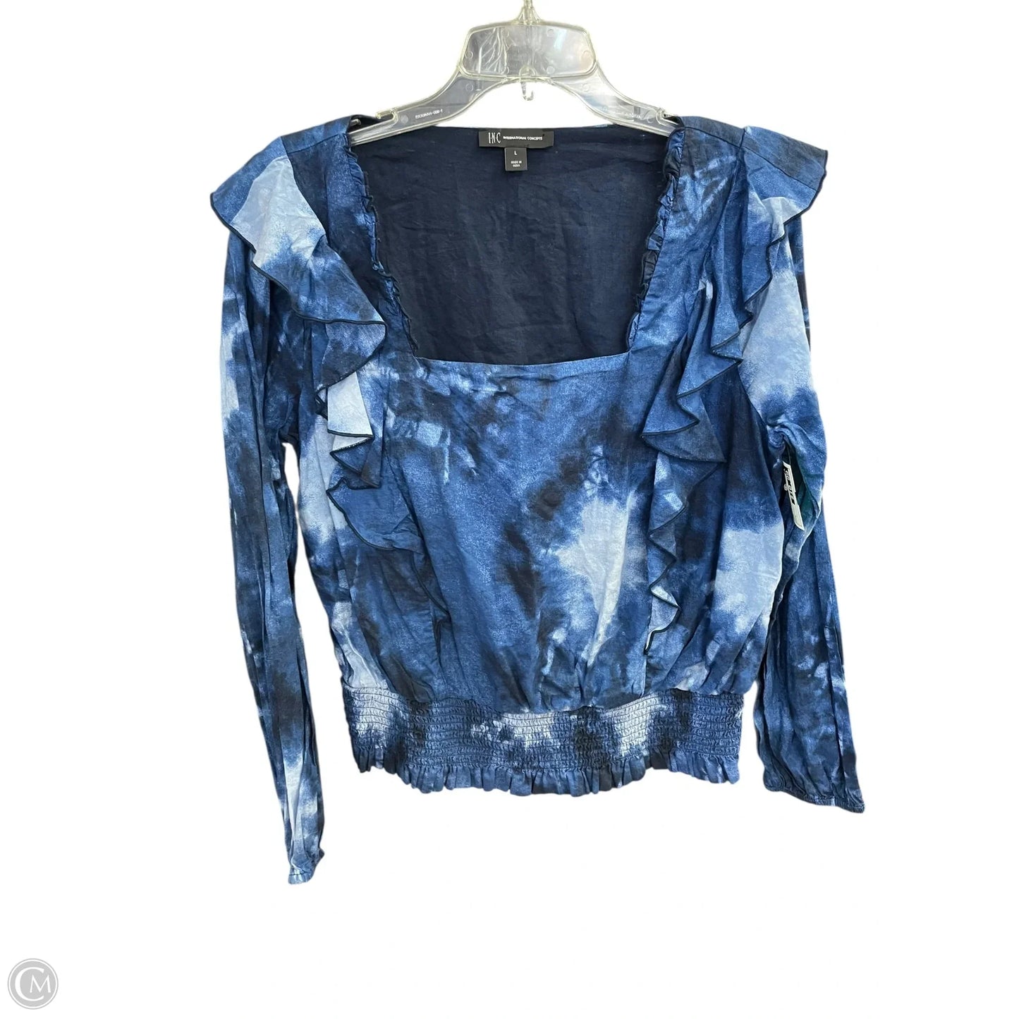 Top Long Sleeve Basic By Inc In Blue, Size: L