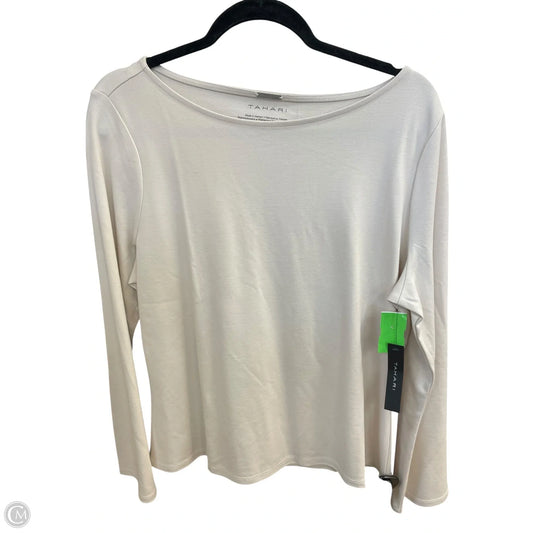 Top Long Sleeve Basic By Tahari In Tan, Size: Xl