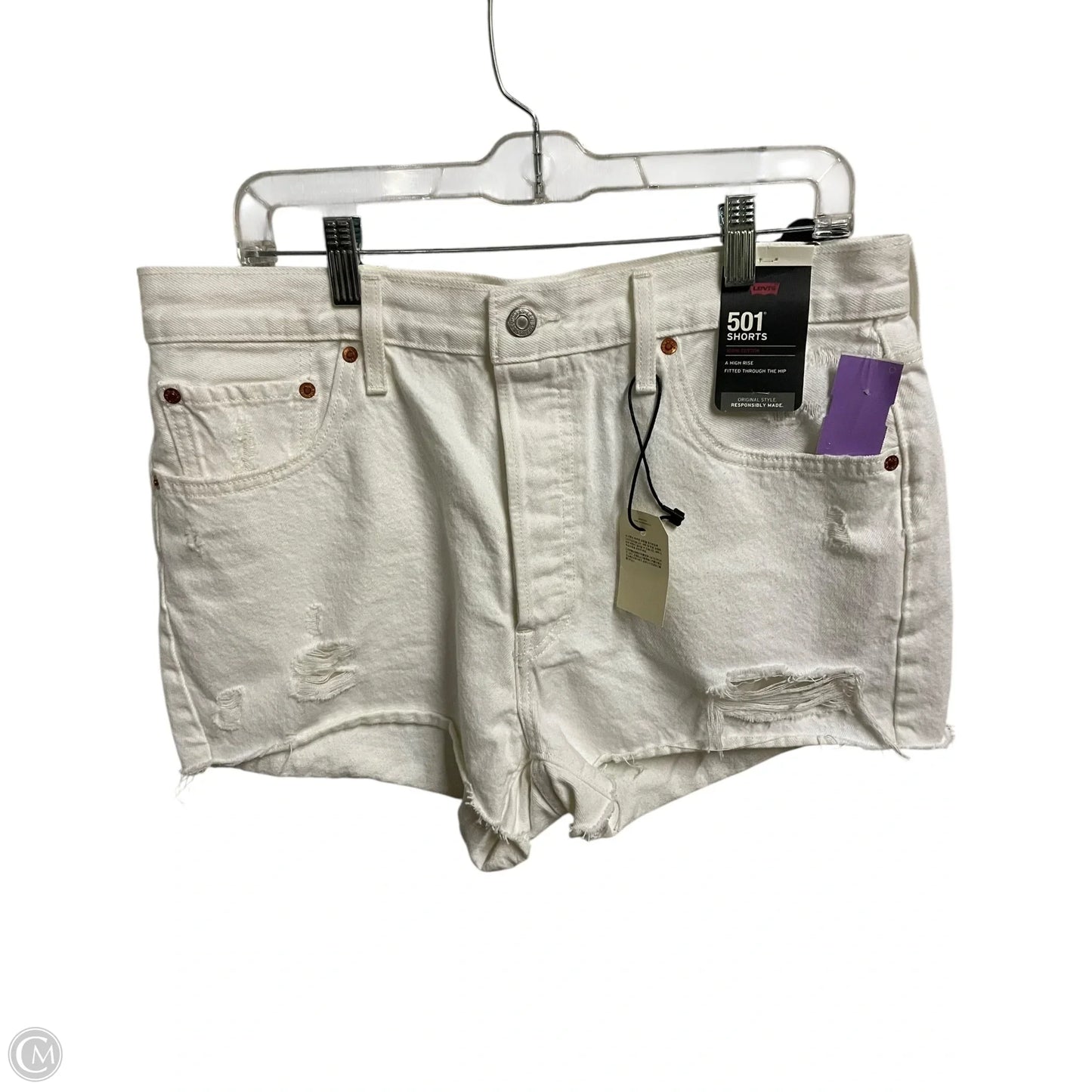 Shorts By Levis In White Denim, Size: 16