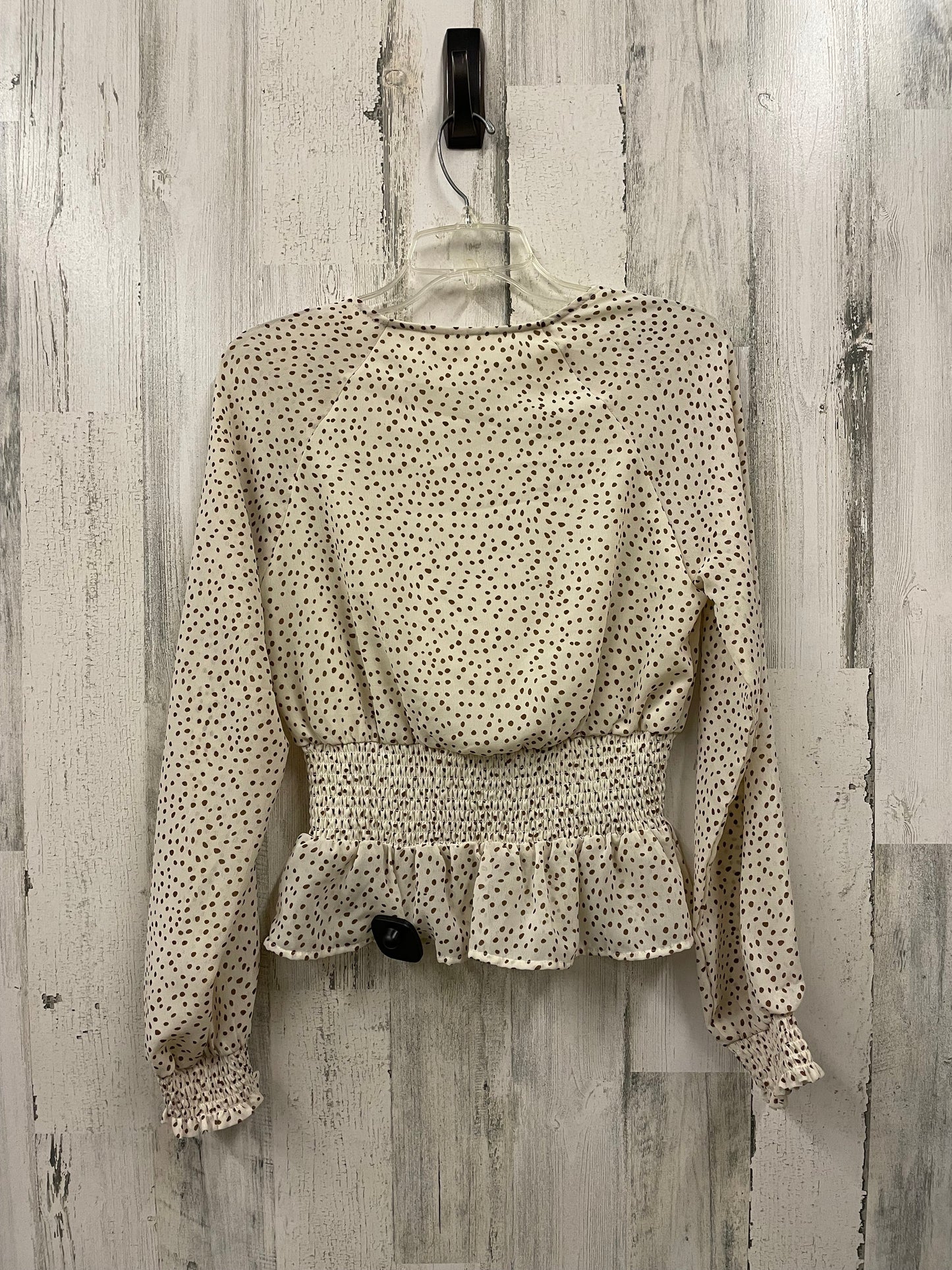 Top Long Sleeve By Japna In Cream, Size: M