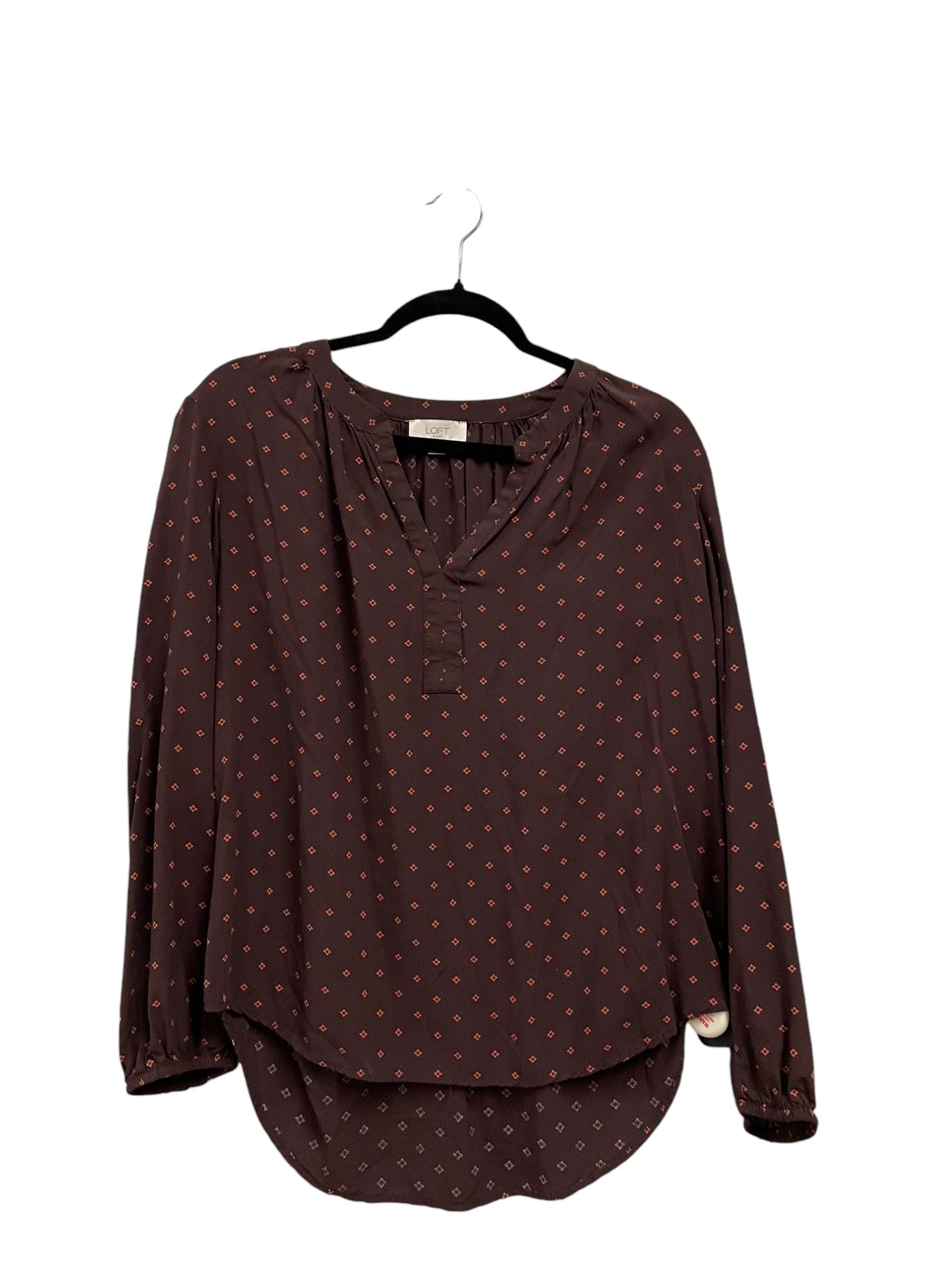 Top Long Sleeve By Loft In Brown, Size: S