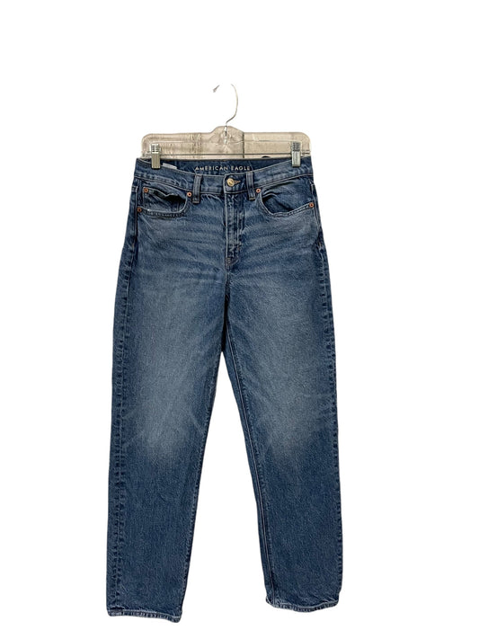 Jeans Straight By American Eagle In Blue Denim, Size: 2