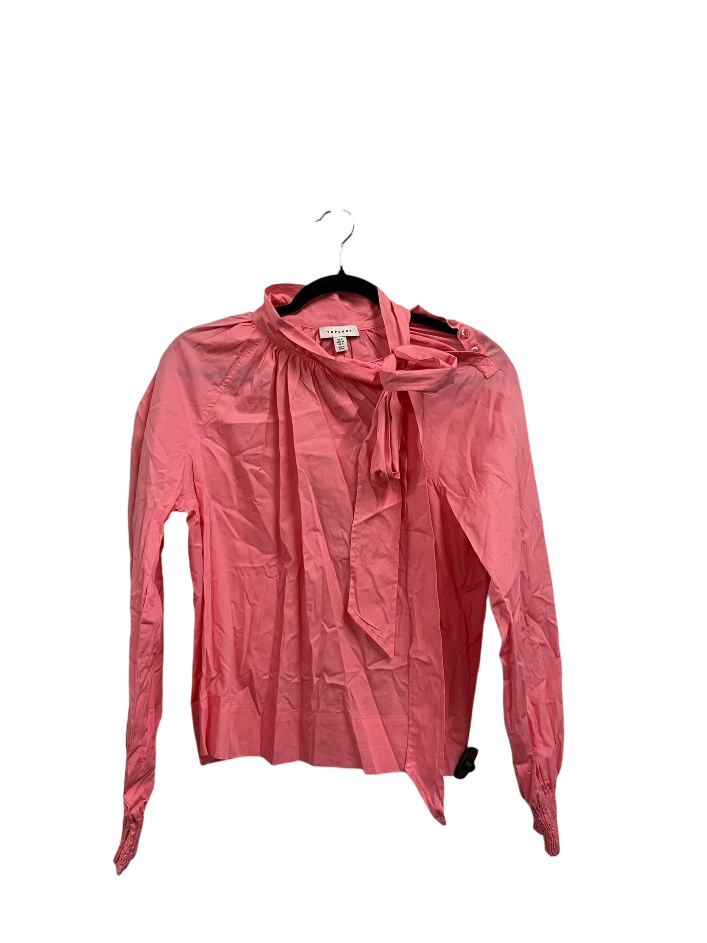 Top Long Sleeve By Top Shop In Pink, Size: S