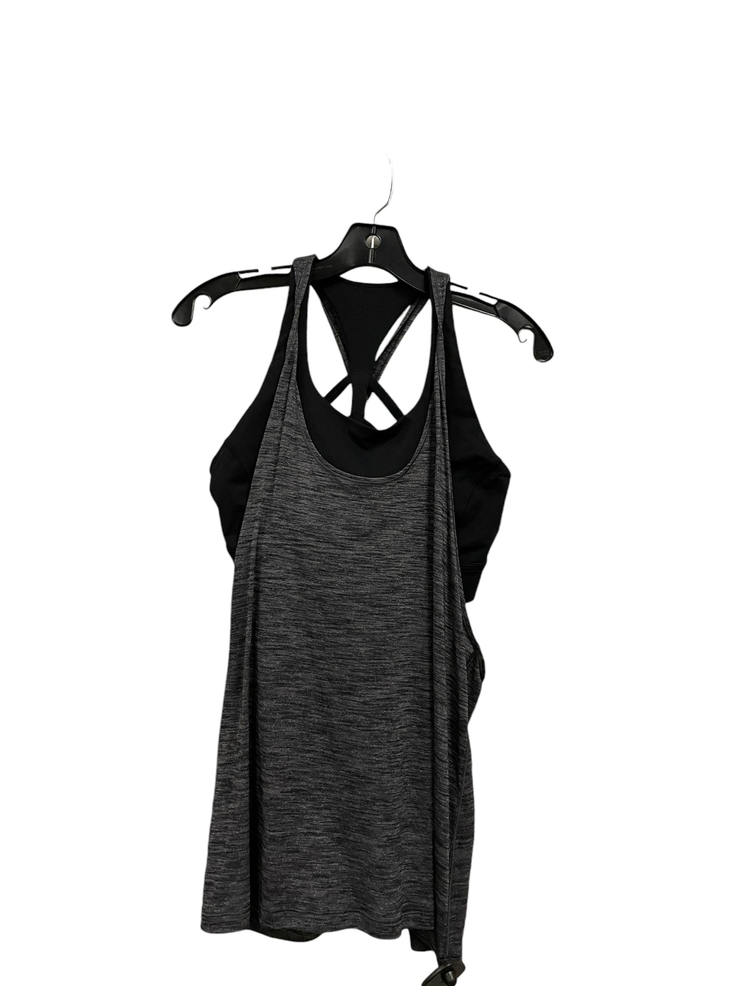 Athletic Tank Top By Lululemon In Black & Grey, Size: 10