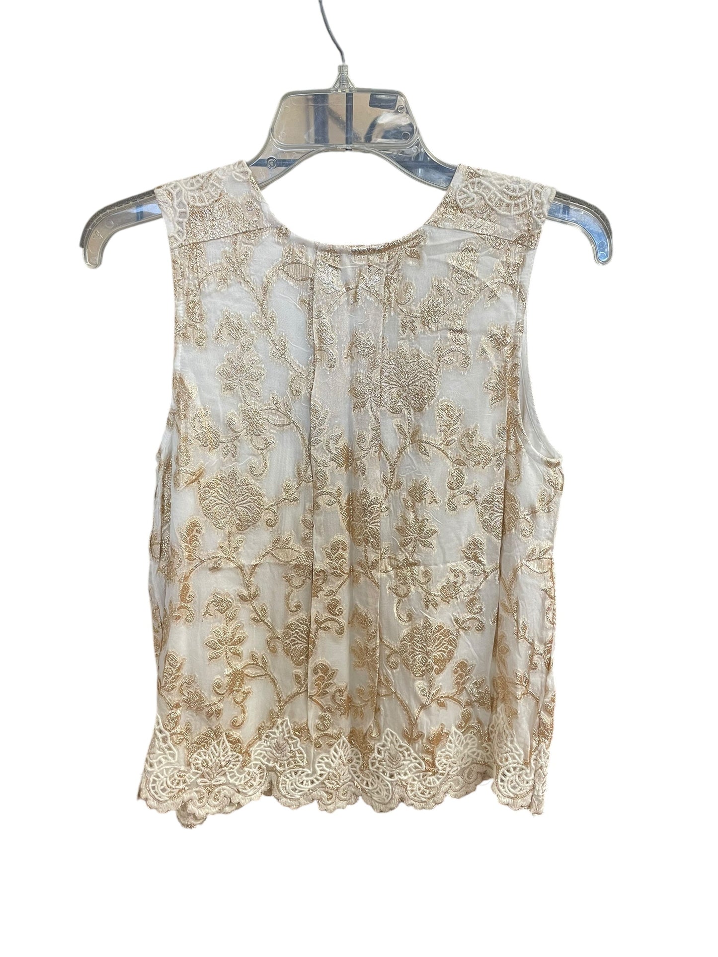 Top Sleeveless By Anthropologie In Gold, Size: Xs