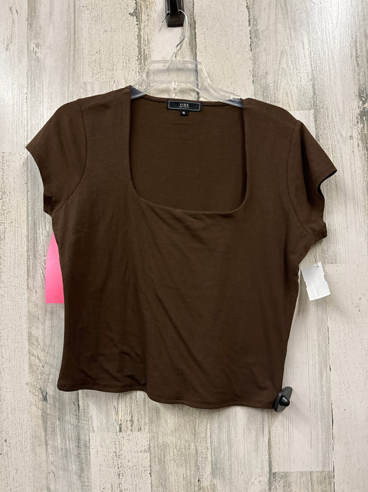 Brown Top Short Sleeve Vibe, Size Xl