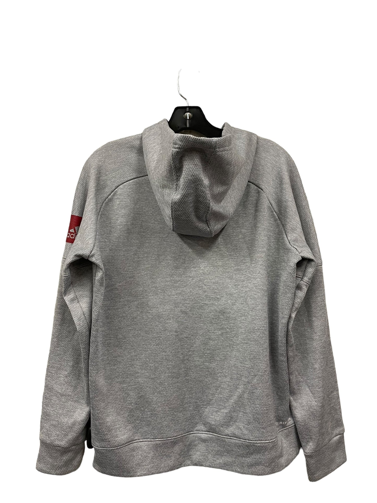 Sweatshirt Hoodie By Adidas In Grey, Size: L