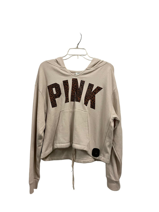 Sweatshirt Hoodie By Pink In Cream, Size: L