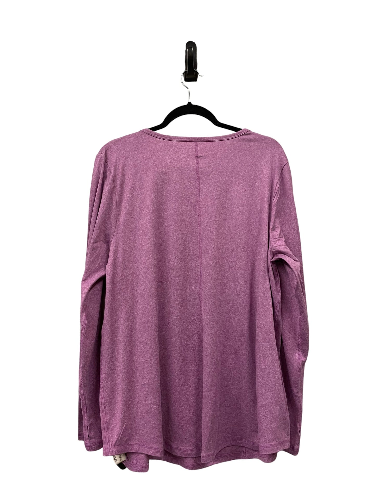 Athletic Top Long Sleeve Crewneck By Livi Active In Purple, Size: 1x