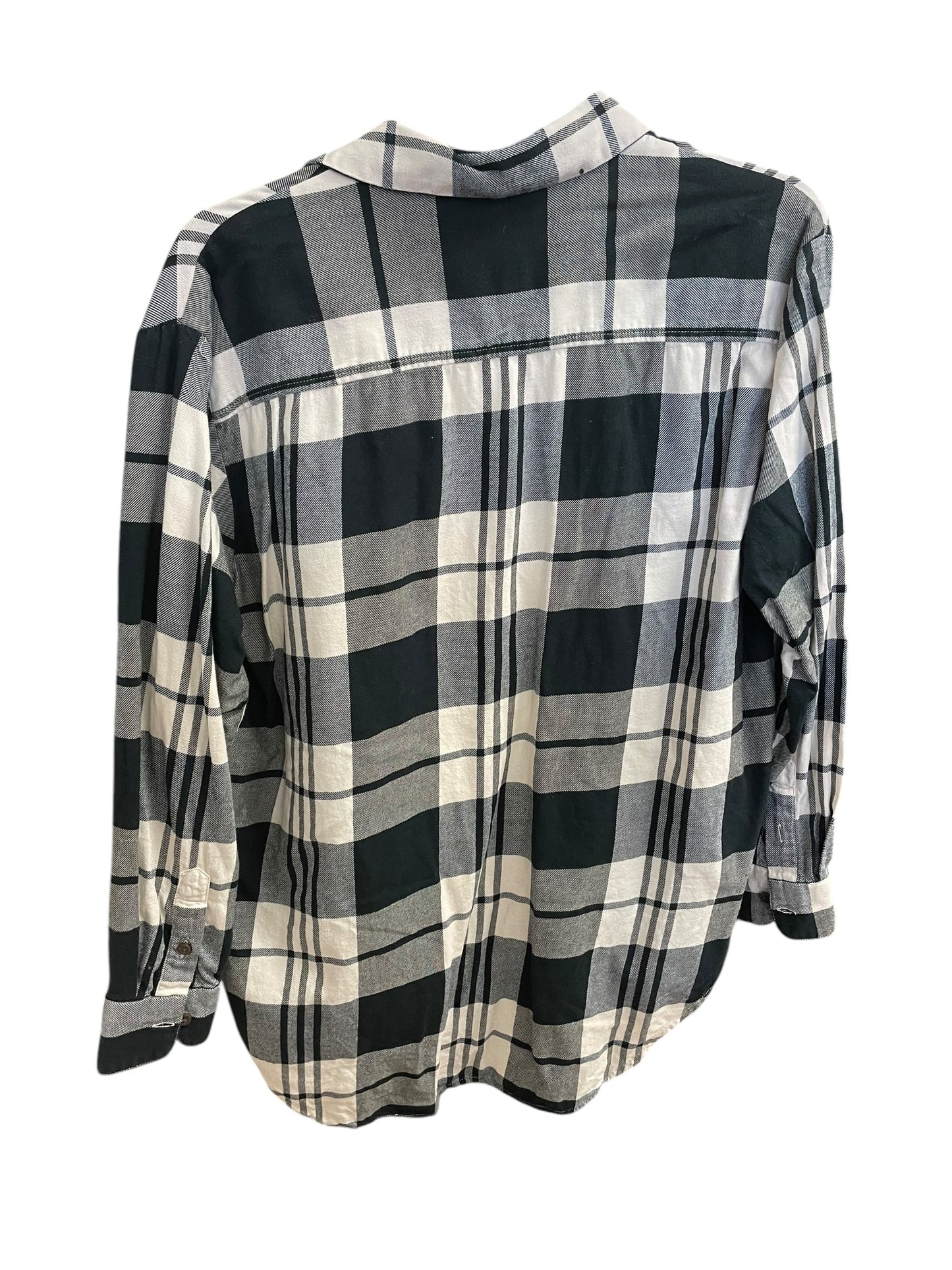 Top Long Sleeve By Madewell In Plaid Pattern, Size: Xs