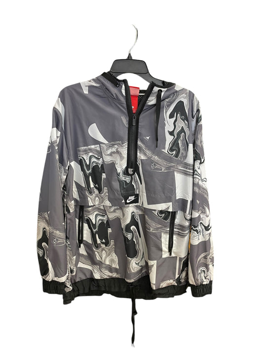 Jacket Windbreaker By Nike Apparel In Grey, Size: L