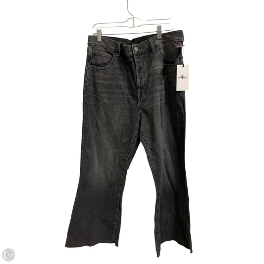 Jeans Flared By 7 For All Mankind In Black Denim, Size: 14