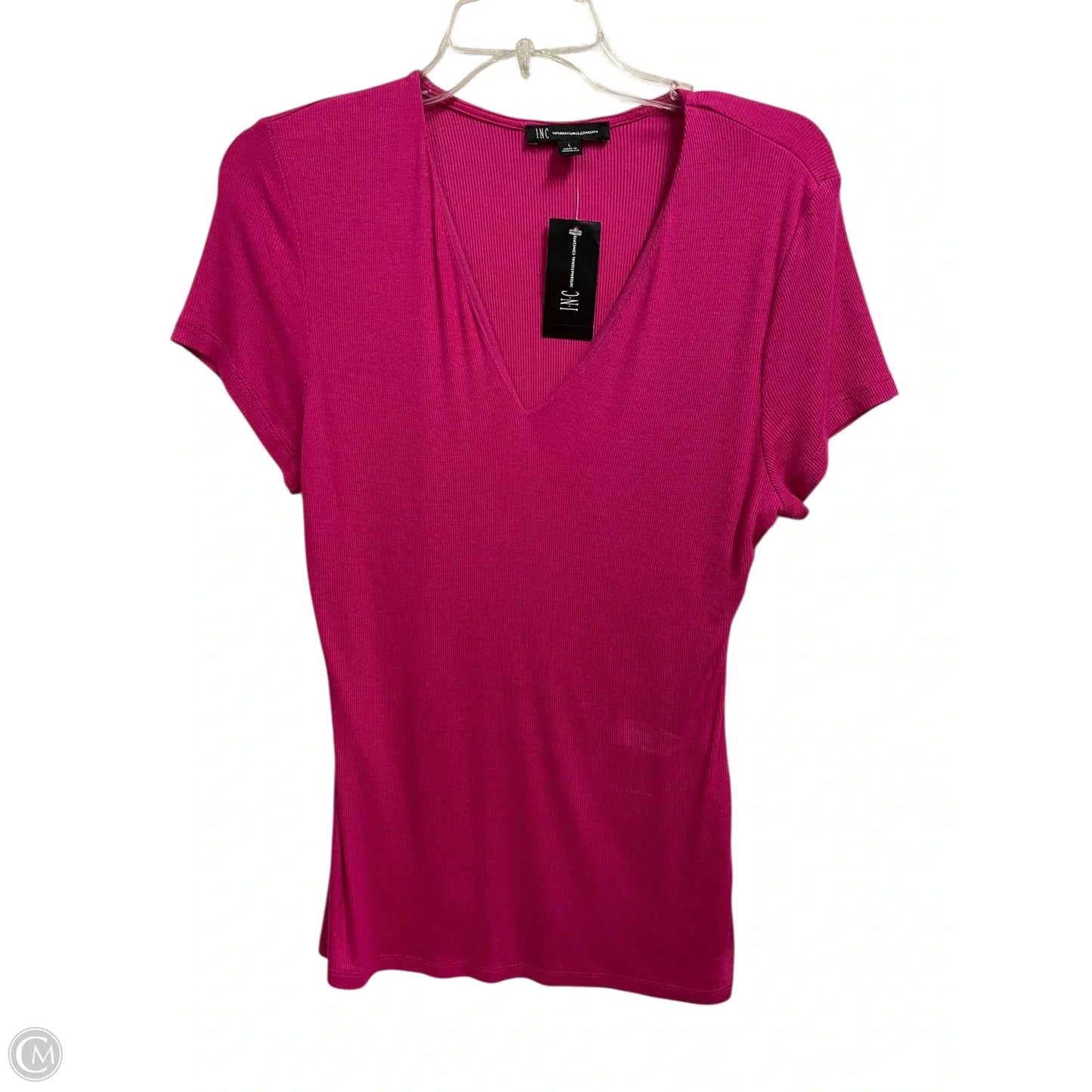 Top Short Sleeve Basic By Inc In Pink, Size: L