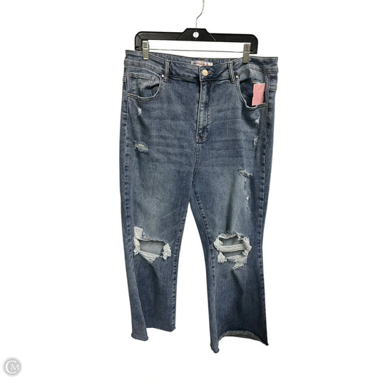 Jeans Cropped By Risen In Blue Denim, Size: 20