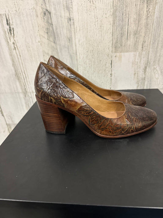 Brown Shoes Heels Block Patricia Nash, Size 8.5
