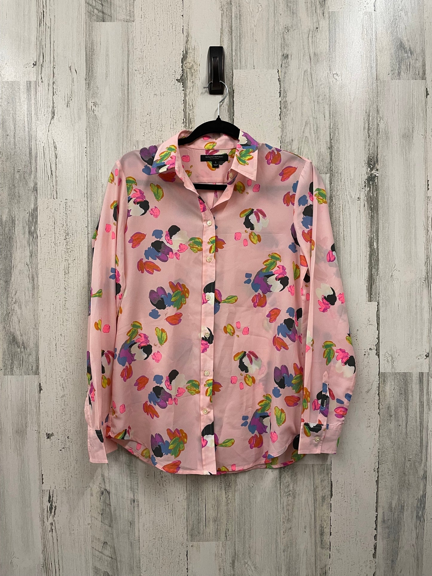 Top Long Sleeve By Banana Republic In Pink, Size: S