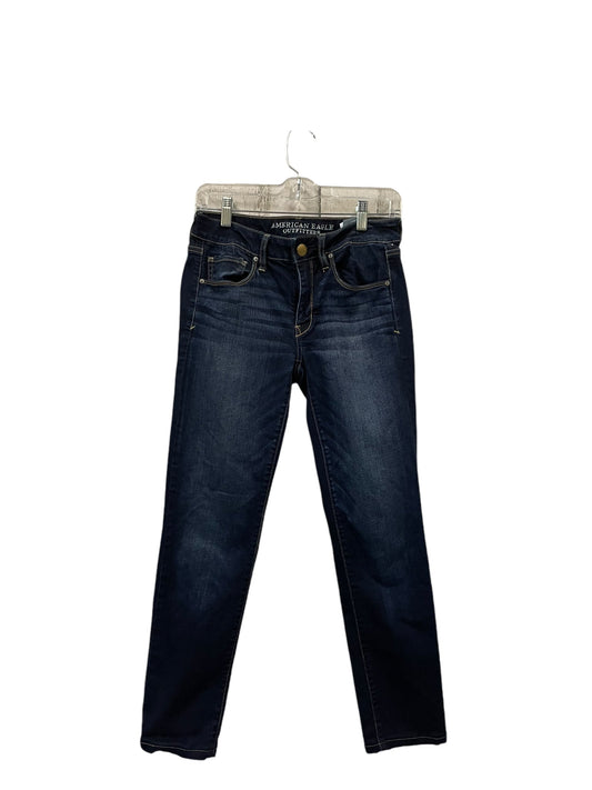 Jeans Skinny By American Eagle In Blue Denim, Size: 6