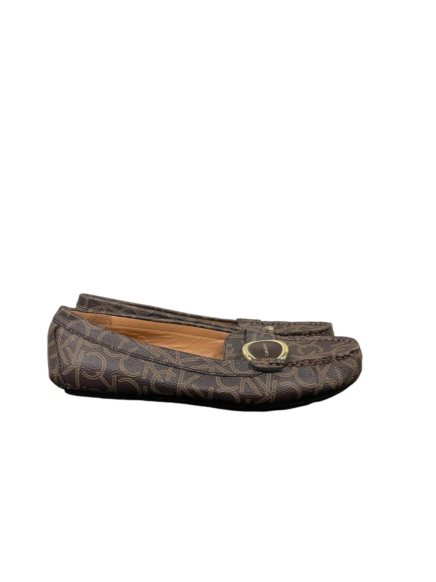 Shoes Flats By Calvin Klein In Brown, Size: 7.5