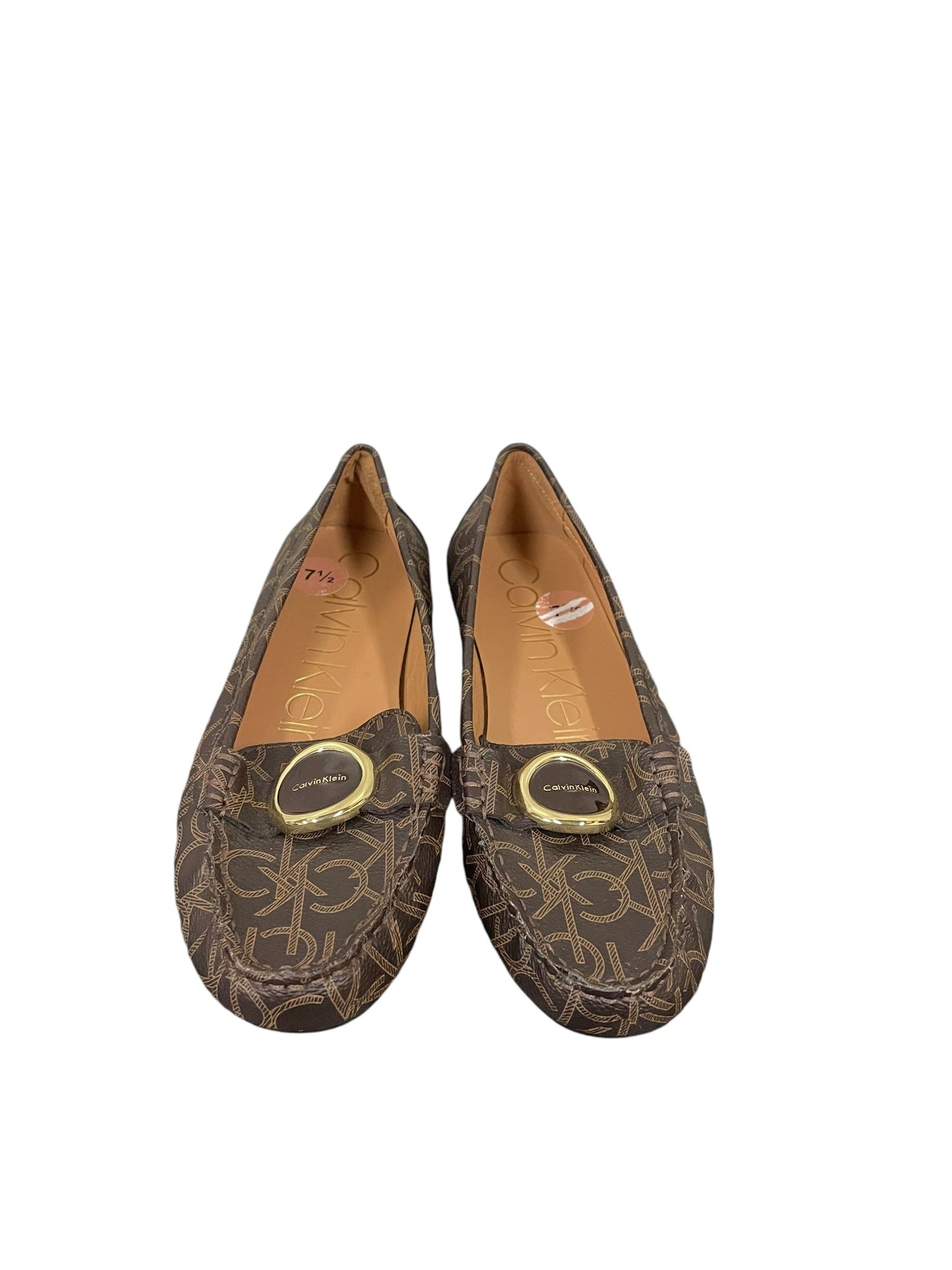 Shoes Flats By Calvin Klein In Brown, Size: 7.5