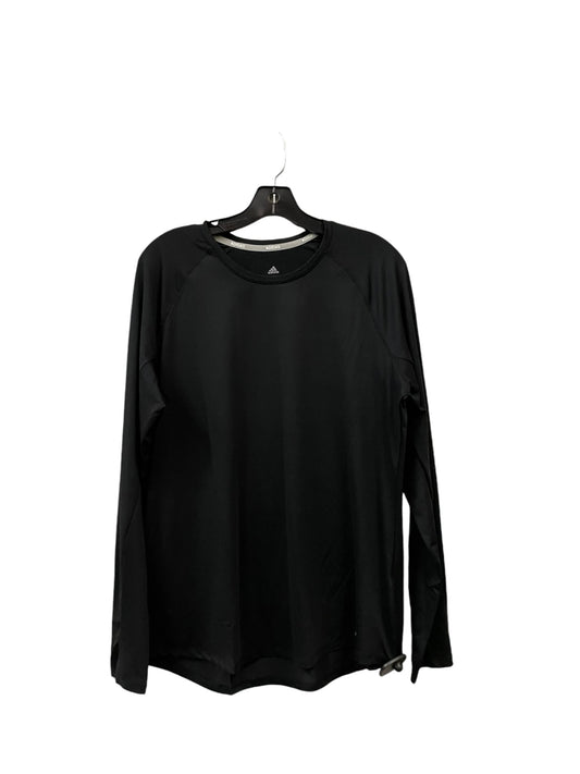 Athletic Top Long Sleeve Crewneck By Adidas In Black, Size: Xl