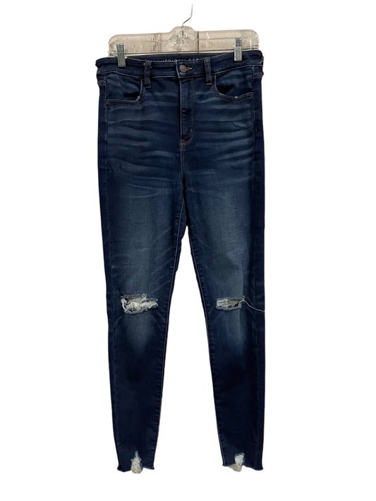 Jeans Skinny By American Eagle In Blue Denim, Size: 10