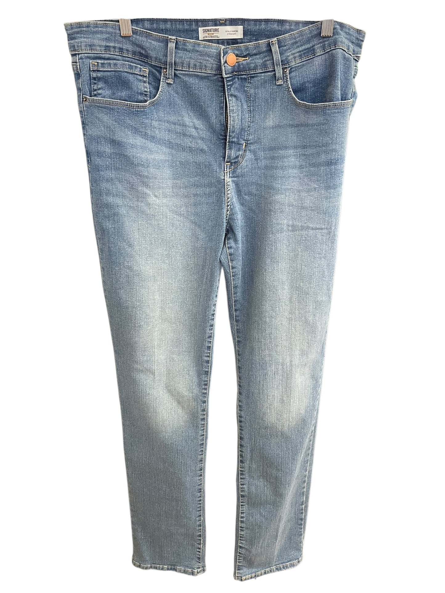 Jeans Straight By Levis In Blue Denim, Size: 16