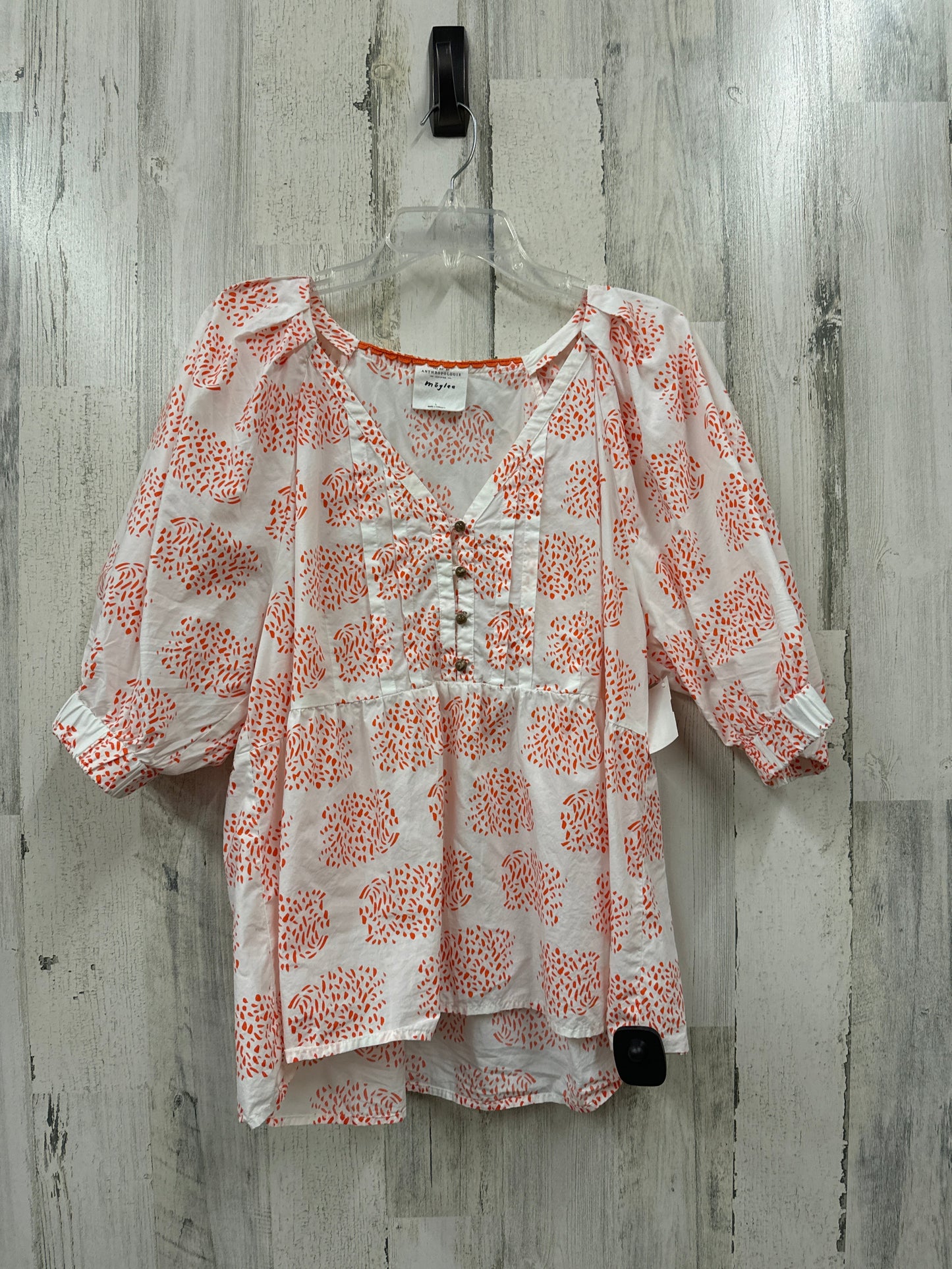 White Top Short Sleeve Anthropologie, Size L