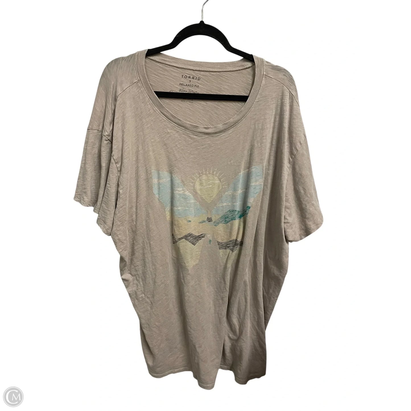 Top Short Sleeve Basic By Torrid In Tan, Size: 3x