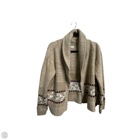 Sweater Cardigan By Lucky Brand In Tan, Size: S