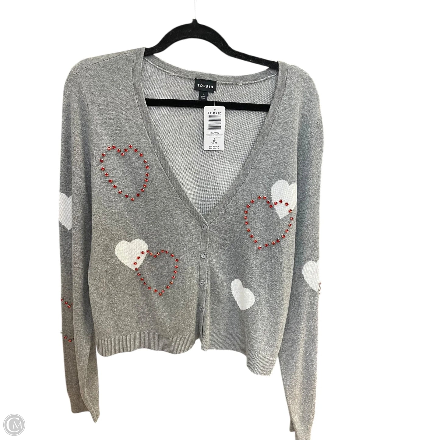 Sweater Cardigan By Torrid In Grey, Size: 2x