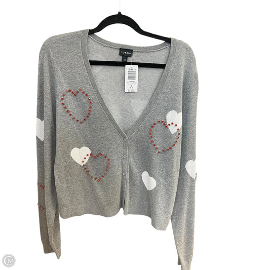 Sweater Cardigan By Torrid In Grey, Size: 2x